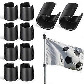 Conjunto de 10 presilhas de canto para bandeiras, equipamento de treinamento de futebol, clipes para mastro de bandeira, prendedores para bandeiras de gramado, clipes para redes de futebol, grampos para banners de jardim para uso interno e externo.