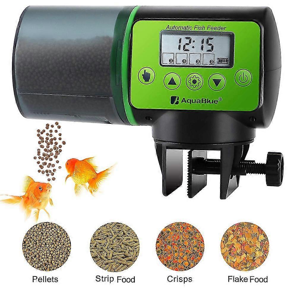 Timer Feeder til akvarium, programmerbar fiskefoder dispenser