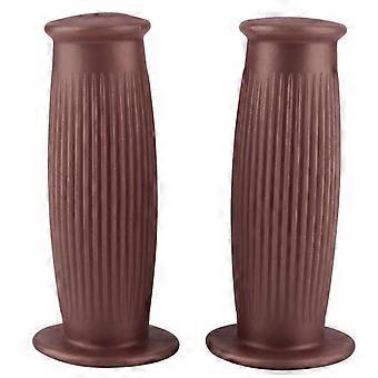 Paar 1 inch 25/28 mm universele motorfiets Vintage TPU handvat stuurgreep koffie