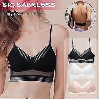 Bas du dos Soutien-gorge relevable Bralette Bralette Bra Dot Mesh Ultra Thin Ladies Women Crop Top Bra