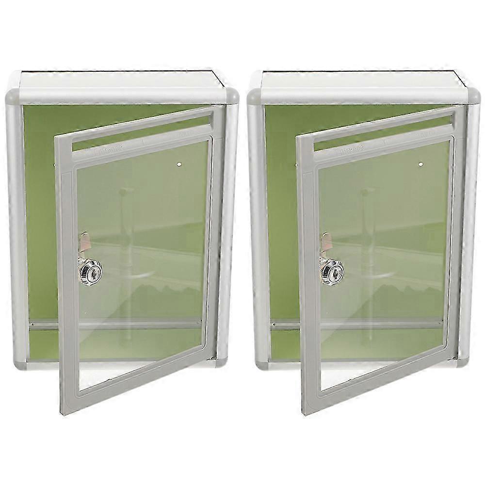 Transparent Mailbox Wall Mount Postboxes with Lock for Collecting Mails 2Pcs