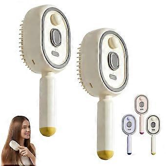 Electric Spray Air Cushion Massage Comb, Upgraded Vibration Misting Brushing Tool, Red Light Air Cushion Mister for Both Long/Short Hairs Reduce Frizz