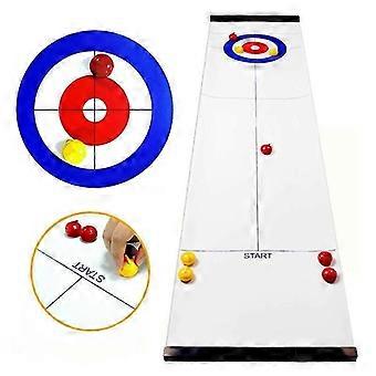 Foldable Mini Curling Table Curling Ball Tabletop Curling Game For Kid Adult Fam