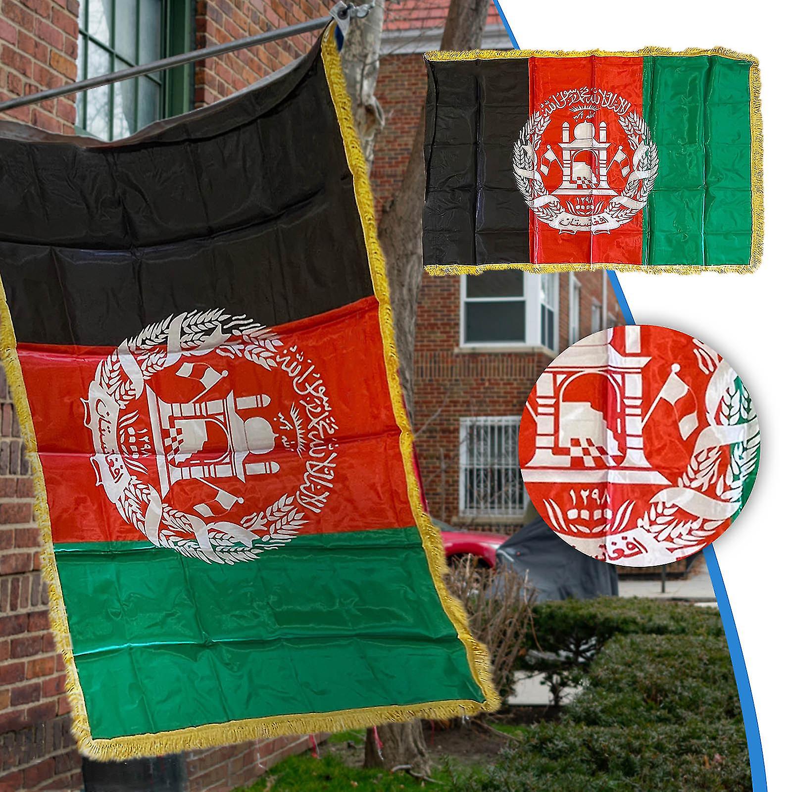90150cm/3*5ft Afghan Flag Yellow Beard On The Afghan Flag (double-sided Printing)