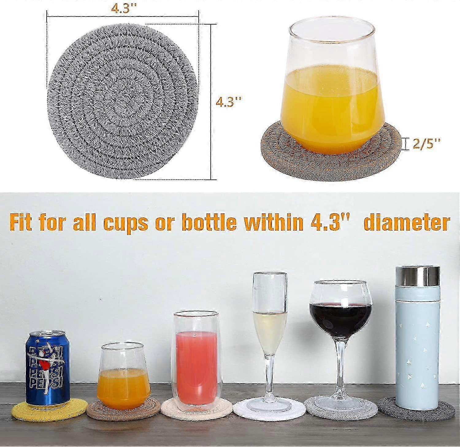 6pcs Coasters For Drinks (4.3inch)