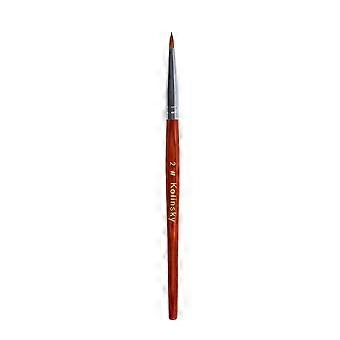 Kolinsky Acrylic Nail Brush Size 2, 100% Kolinsky Sable Bristles for Precise Acrylic Application, Red Wood Handle