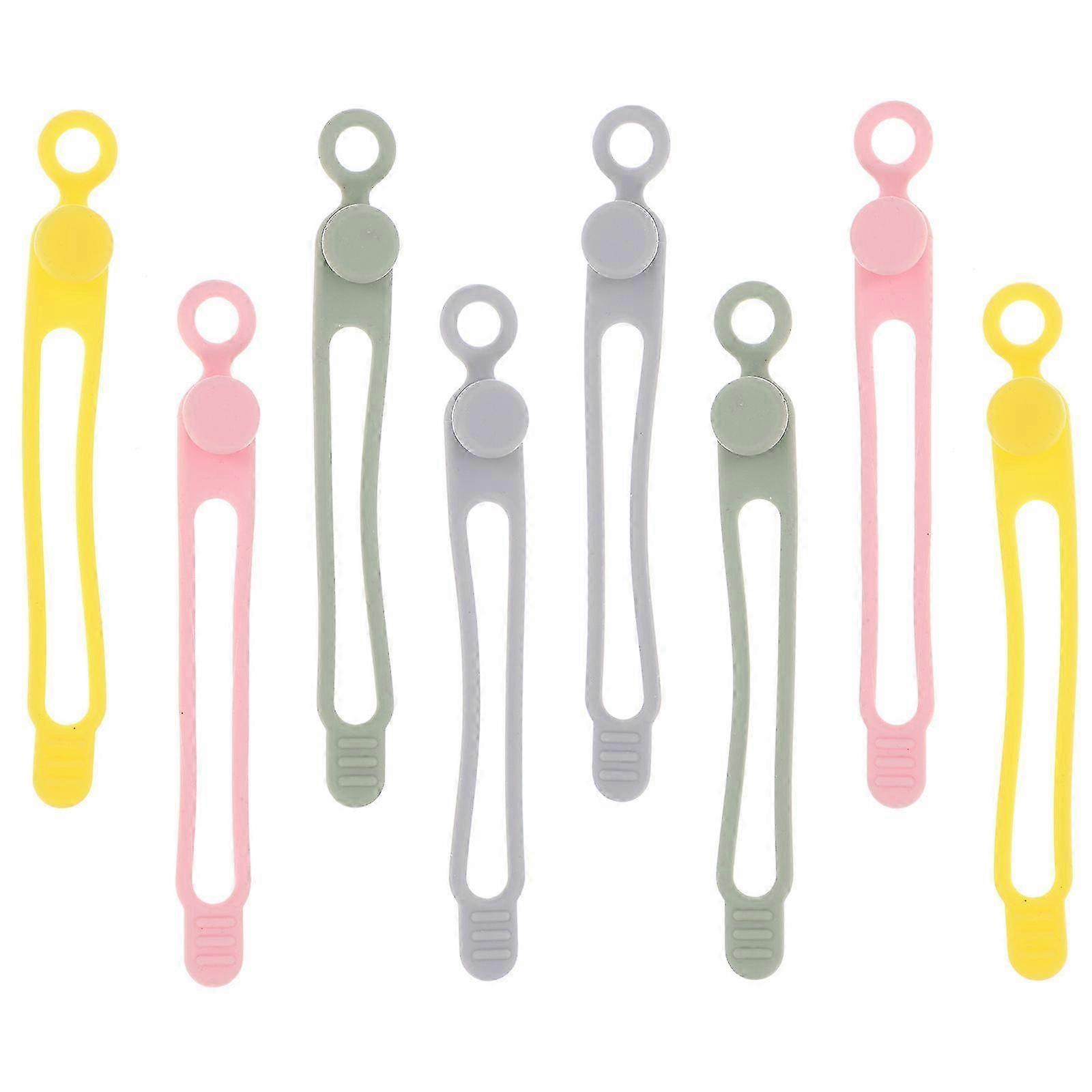 Flexible Silicone Cable Ties for Cable Use 8Pcs Assorted colour Winders