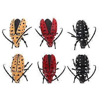 6pcs Wind Up Insect: Realistic Plastic Longicorn Beetle Wind Up Toy For Halloween Party - Insect Simulation Prank Props - Clockwork Fake Bugs Model