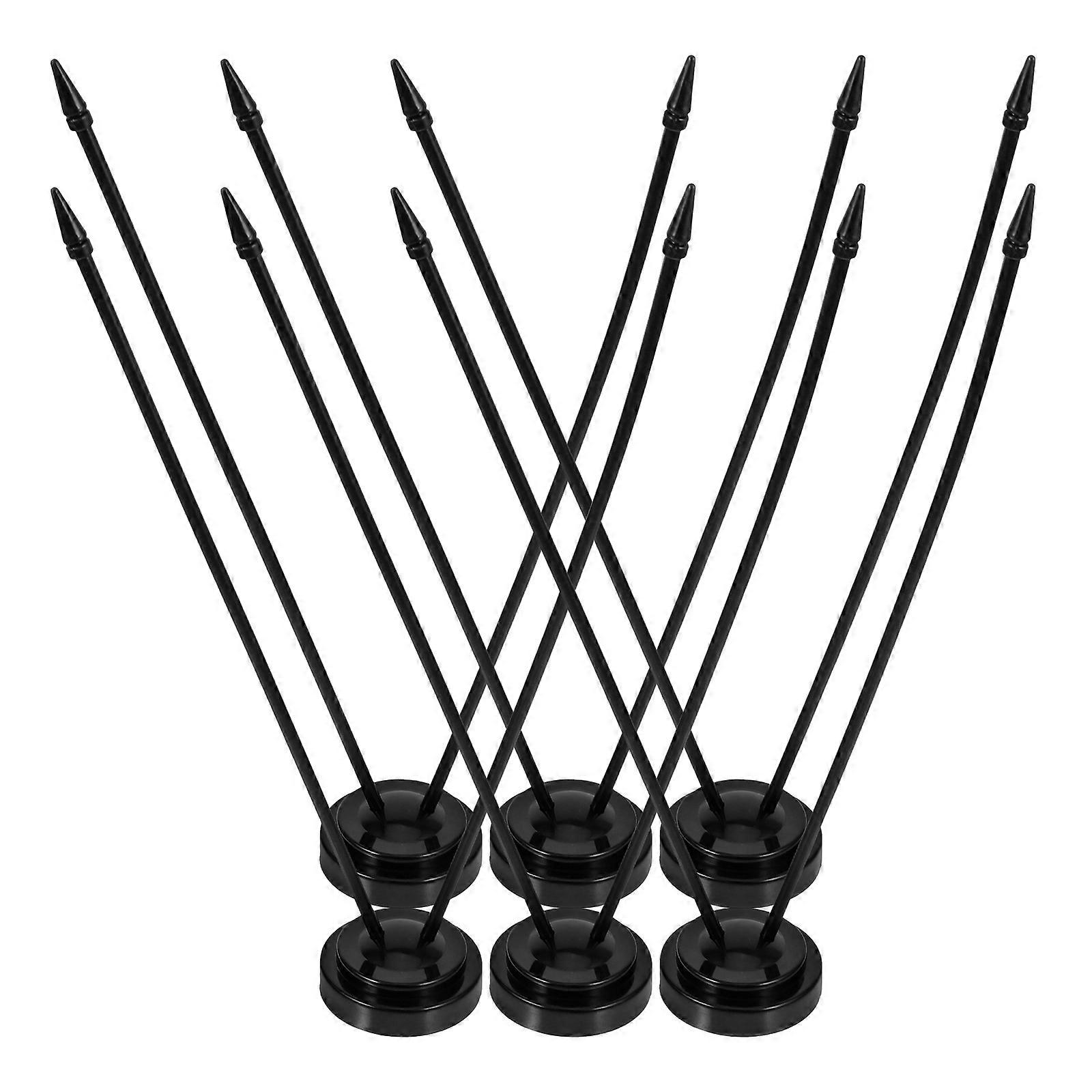 Mini Flag Holder Plastic Flagpole Stand for Storage Use 1Set Black