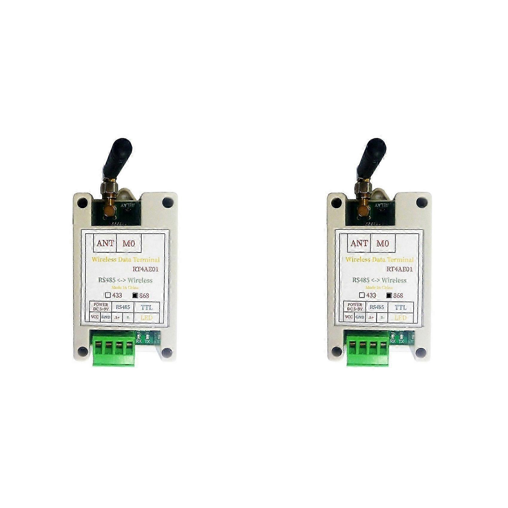 2X RT4AE01 868M Wireless Transceiver Serial Data Long-Distance Transmission Module compatible with PLC Relay Meter Reading Sensor