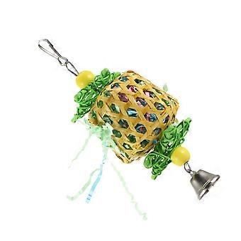 Bird Hanging Toy Chewing Rattan Swing Toy for Parrots with Bell