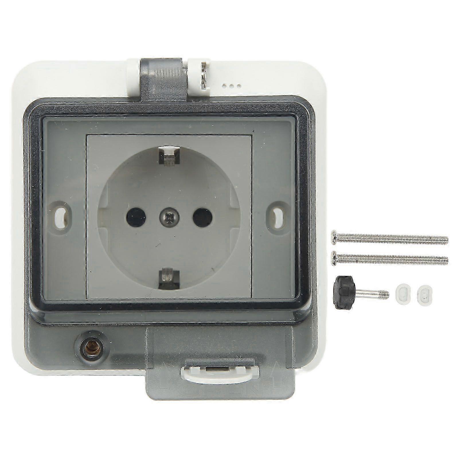 Standard IP66 Waterproof Wall Outlet Wall Mounted Concealed Plug Adapter Socket with PC Shell 16A