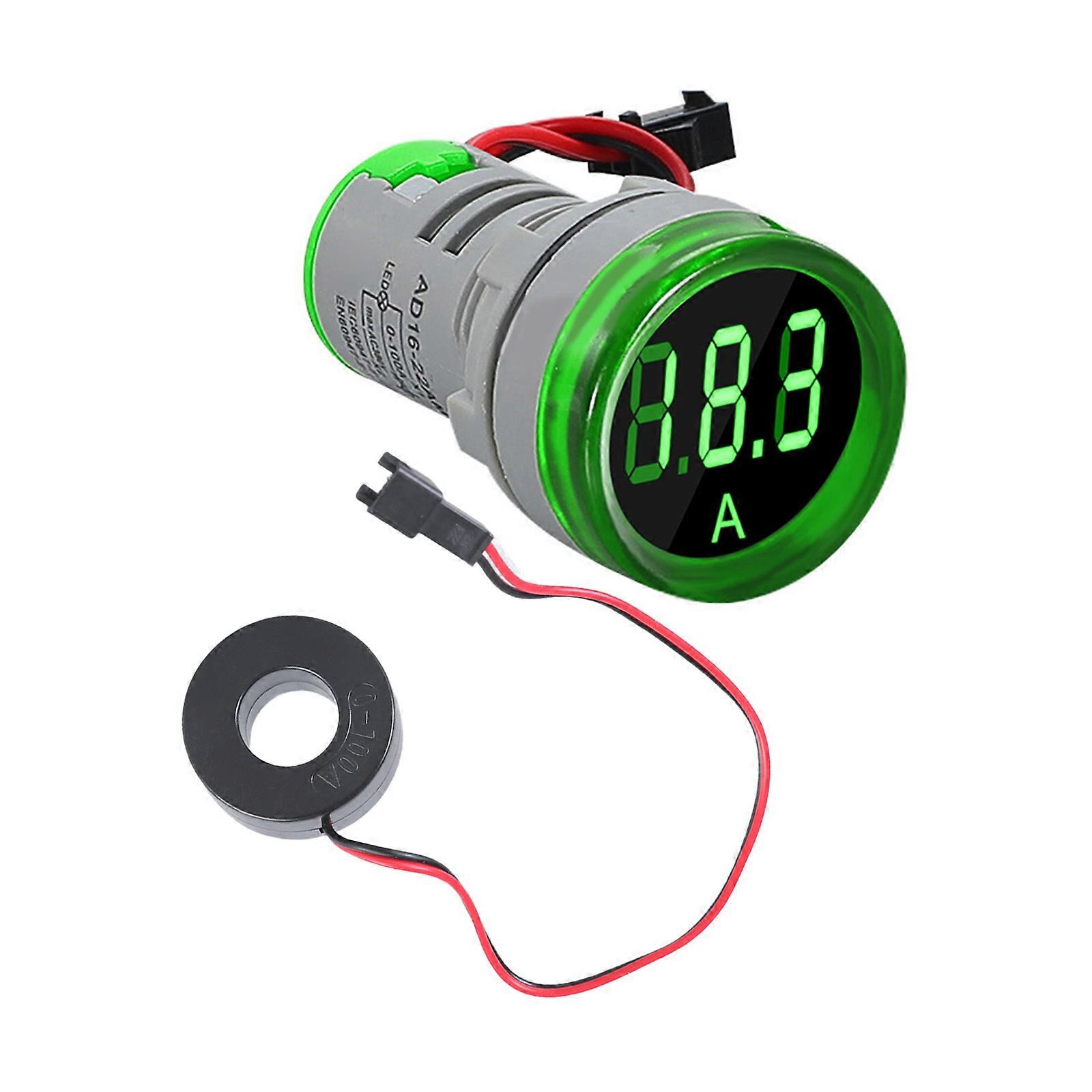 100A Akım Ölçer Gerilim Akım Monitörleri Dijital LED Ekran Voltmetre Sinyal Gösterge Işık Paneli Ekipmanı Yeşil