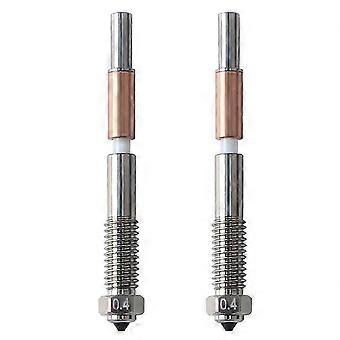 Bimetal Nozzle 0.4mm 2pcs Compatible with QIDI Plus4 Quick Removal Ceramic Insulation High Temperature Resistance