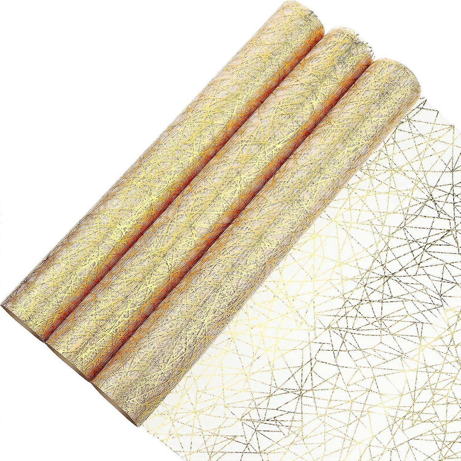 Gold Metallic Table Runner - Decorative Dining Table Runner (12 x 84