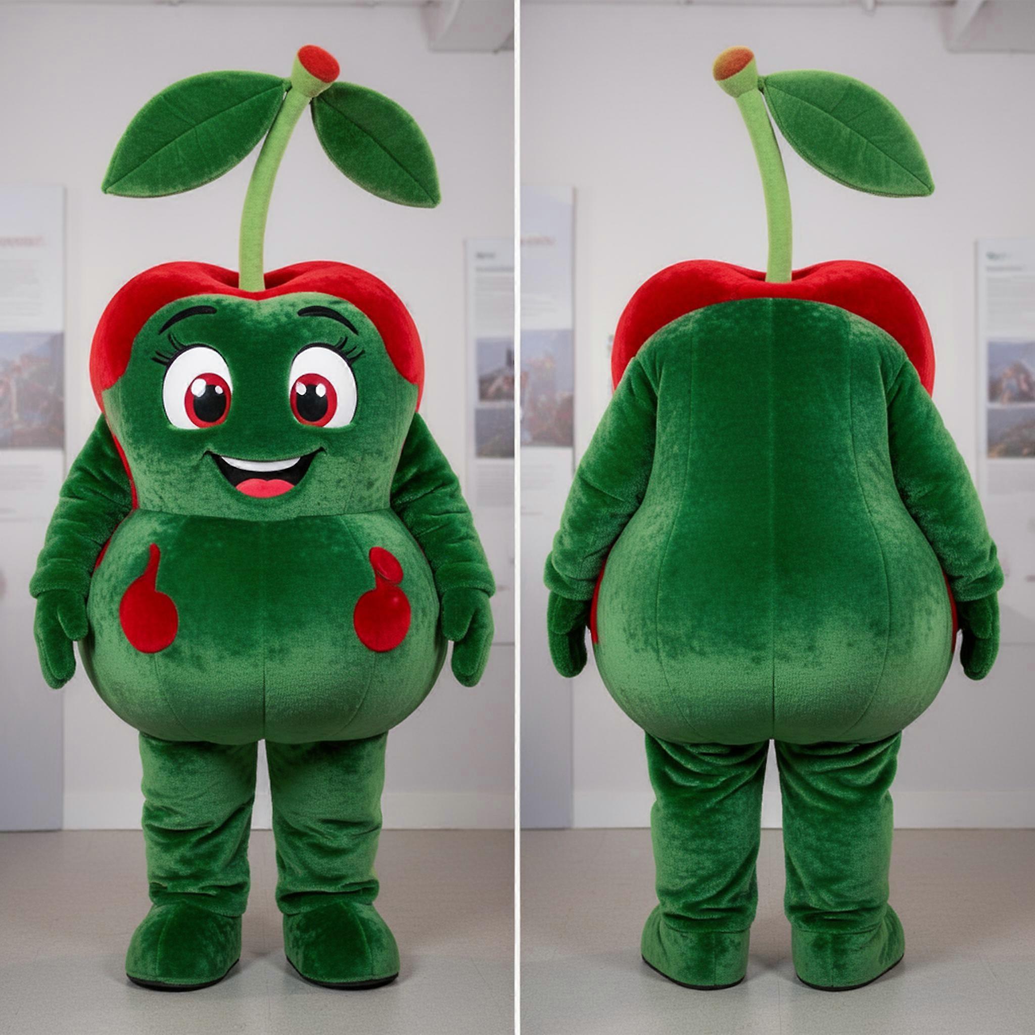 MASTICOT Forest Green Smiling Cherry Mascot