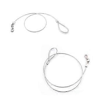 White Steel Wire Dog Leash 06x120cm Sturdy Lightweight Anti Chew Easy Clean Pet Training