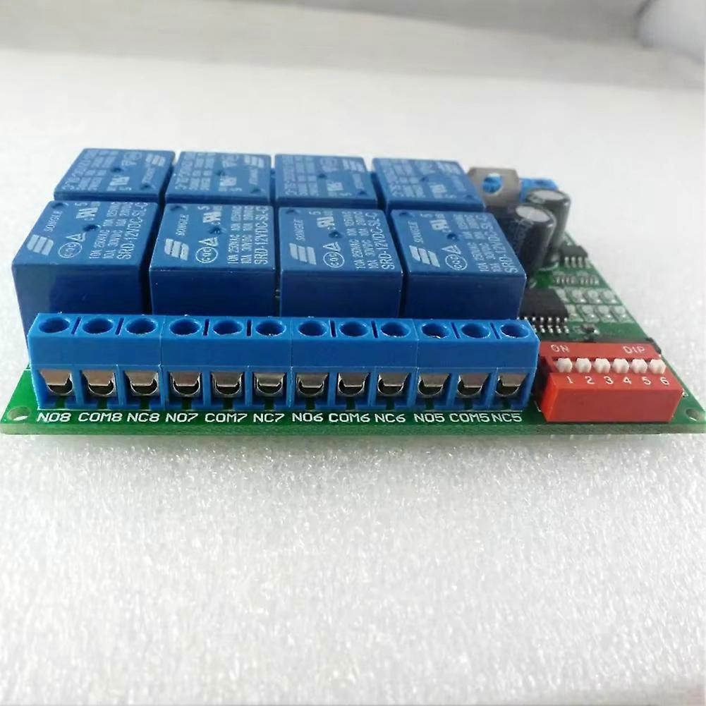 RS485 8-Channel 12V Relay Module - Modbus RTU Protocol Serial Remote Control Switch / PLC Control Board