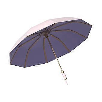 Travel Umbrella Automatic OpenClose 99% UV Protection 8Rib Windproof Compact with Golden Handle