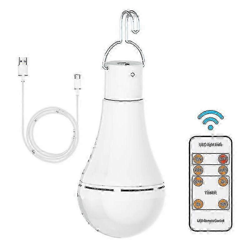 7W E27 Dimmable USB Rechargeable LED Light Bulb Comes with Remote Control