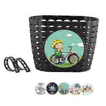 Kids Bike Basket Front Handlebar Waterproof Plastic Storage Basket for Boys Girls Bicycle Tricycle