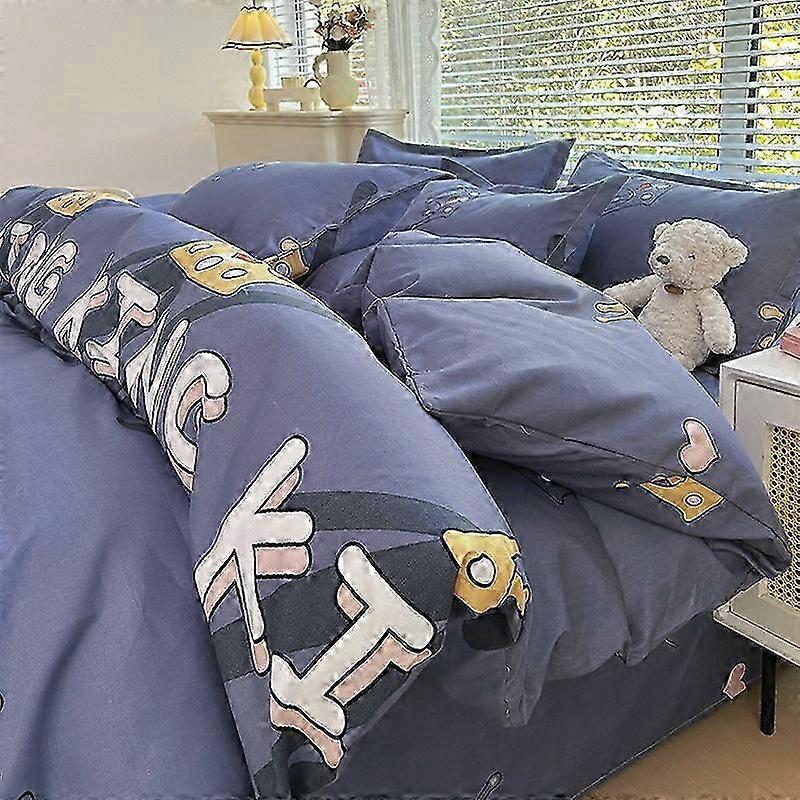 Thick Warm Flannel Bedding Set Cute Cartoon Design