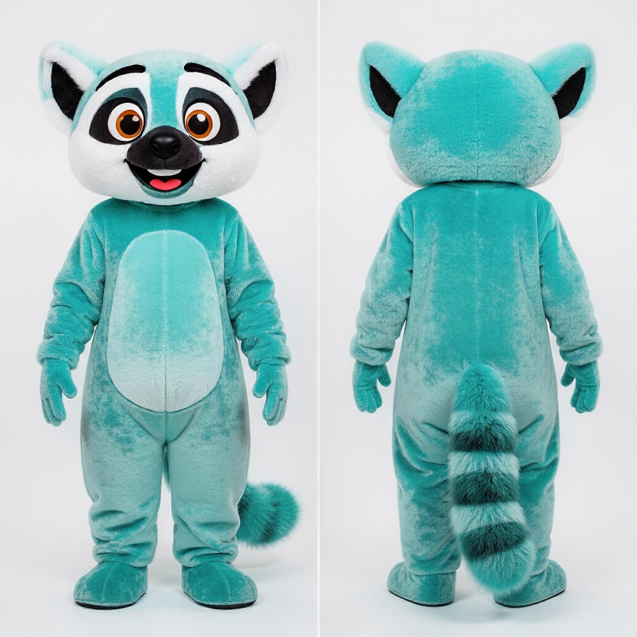 MASTICOT Turquoise Cartoon Lemur Mascot