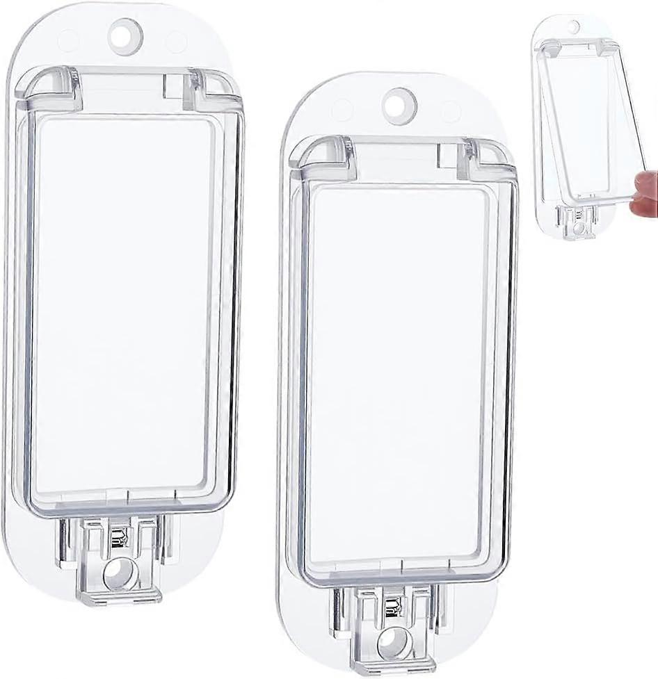 2 Pack Clear Light Switch Cover Switch Guard Cover Transparent Plastic Rectangle Proof Wall Lightswitch Lock Case Guards
