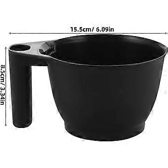 4pcs Black Plastic Hair Dye Mixing Bowls with Ergonomic Handle and Easy to Clean Design for Hair Salons and Barbershops Professional Colouring Mixing 