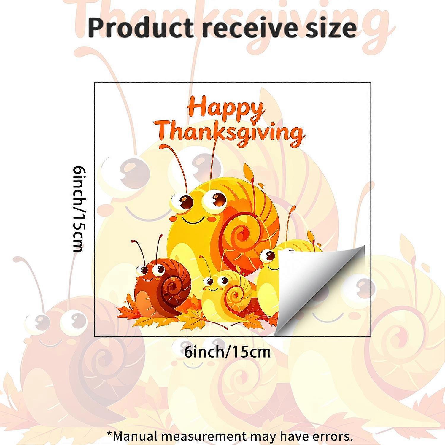 Static Window Sticker Featuring A Cartoon Snail, Paired with Autumn Maple Leaf Pattern for Kitchen Windows