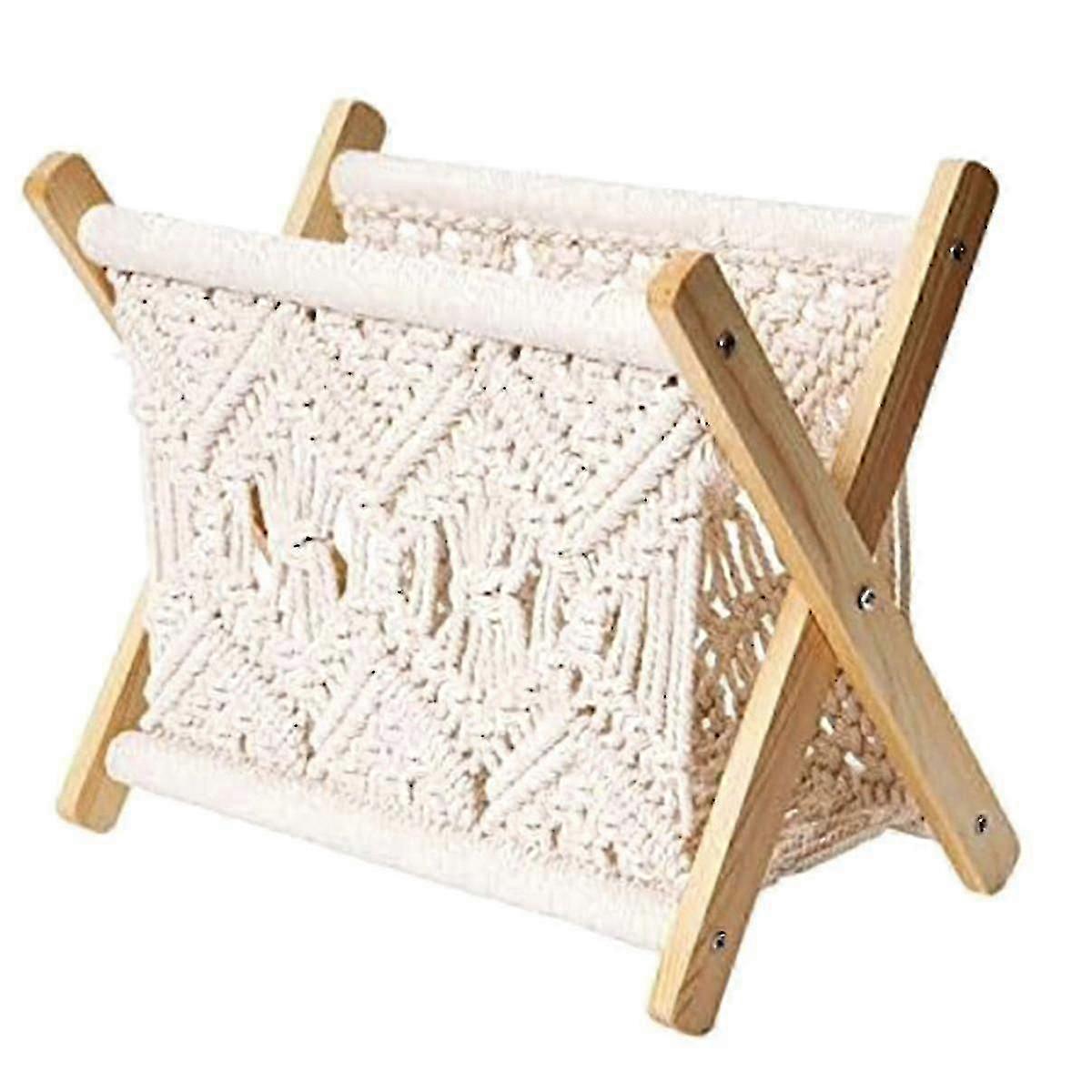Porte-journaux tressé en corde, panier de rangement bohème H-Yvan UDF