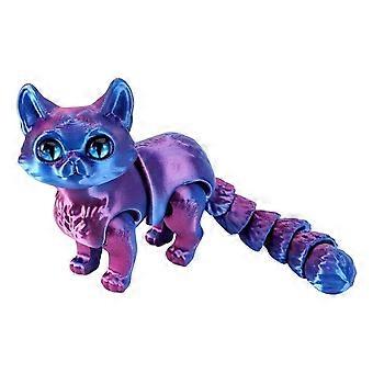 Sensory Fidget 3D Printed Cat Toy of Movable Joint Design, Articulated Cat Figurine for Desk Decor Birthday Gift