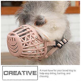 Pet Dog Mouth Cover Adjustable Dog Muzzle 3Pcs for Small Dogs in Pink