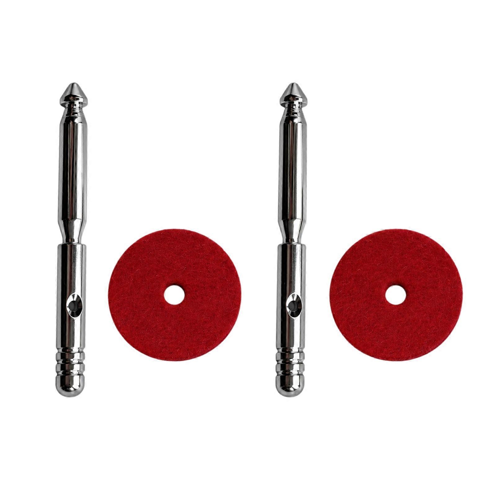 Sewing Machine Thread Spool Support Post Package, 2 Metal Replacement Posts with Red Positioning Cushions and Installation Without a Screwdriver