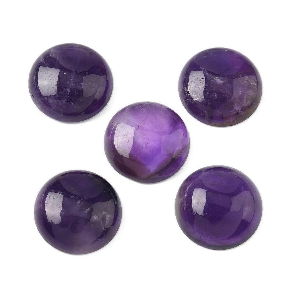 5pcs  Amethyst Cabochons Half Round/Dome 20x7~8mm