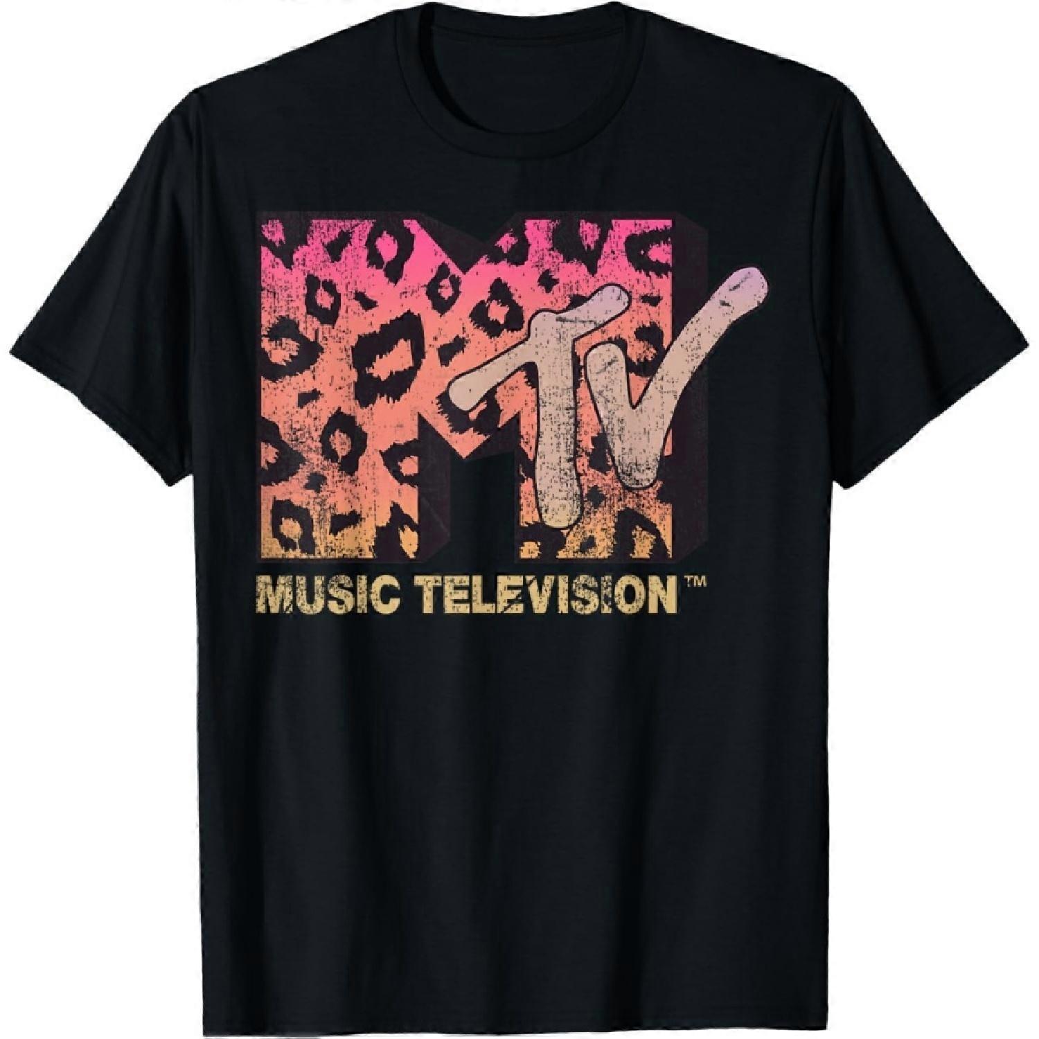 MTV T-Shirt mit Leopardenmuster und Farbverlauf, mit Logo-Aufdruck.