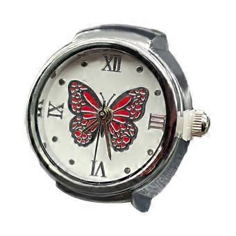Alloy Ring Watch Analog Quartz Watch Roman Numerals Dial Elastic Band Mini Finger Watch for Valentine's Day Christams