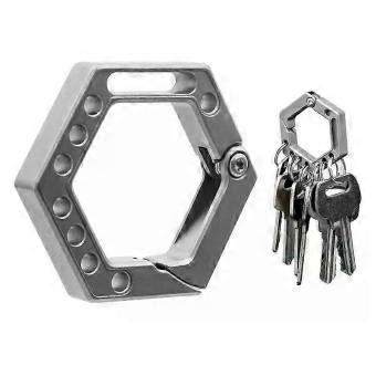 New Keychain For Men Hexagon Titanium Alloy Key Holder Carabiner Car Key Holder Small Outdoor Tool Connecting Keychain Accessories