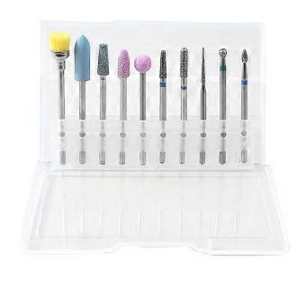 10pc Stainless Steel Manicure Drill Bits