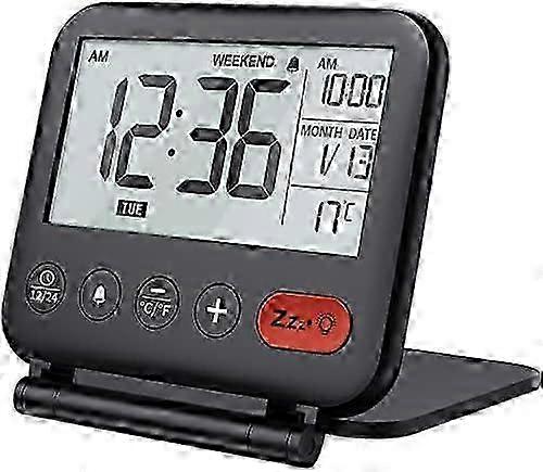 Foldable LCD Travel Alarm Clock