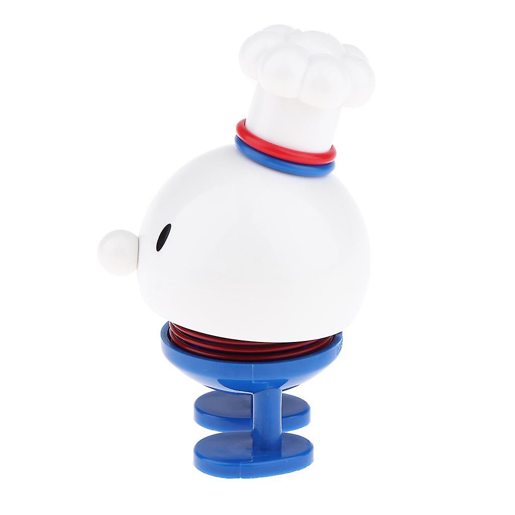 Chef Figurines with Spring Toy Car Decoration