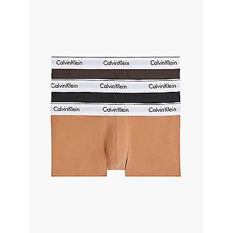 Calvin Klein Pack Low Rise Badehose Moderne Baumwolle - Schwarz/ Wald/ Sandelholz