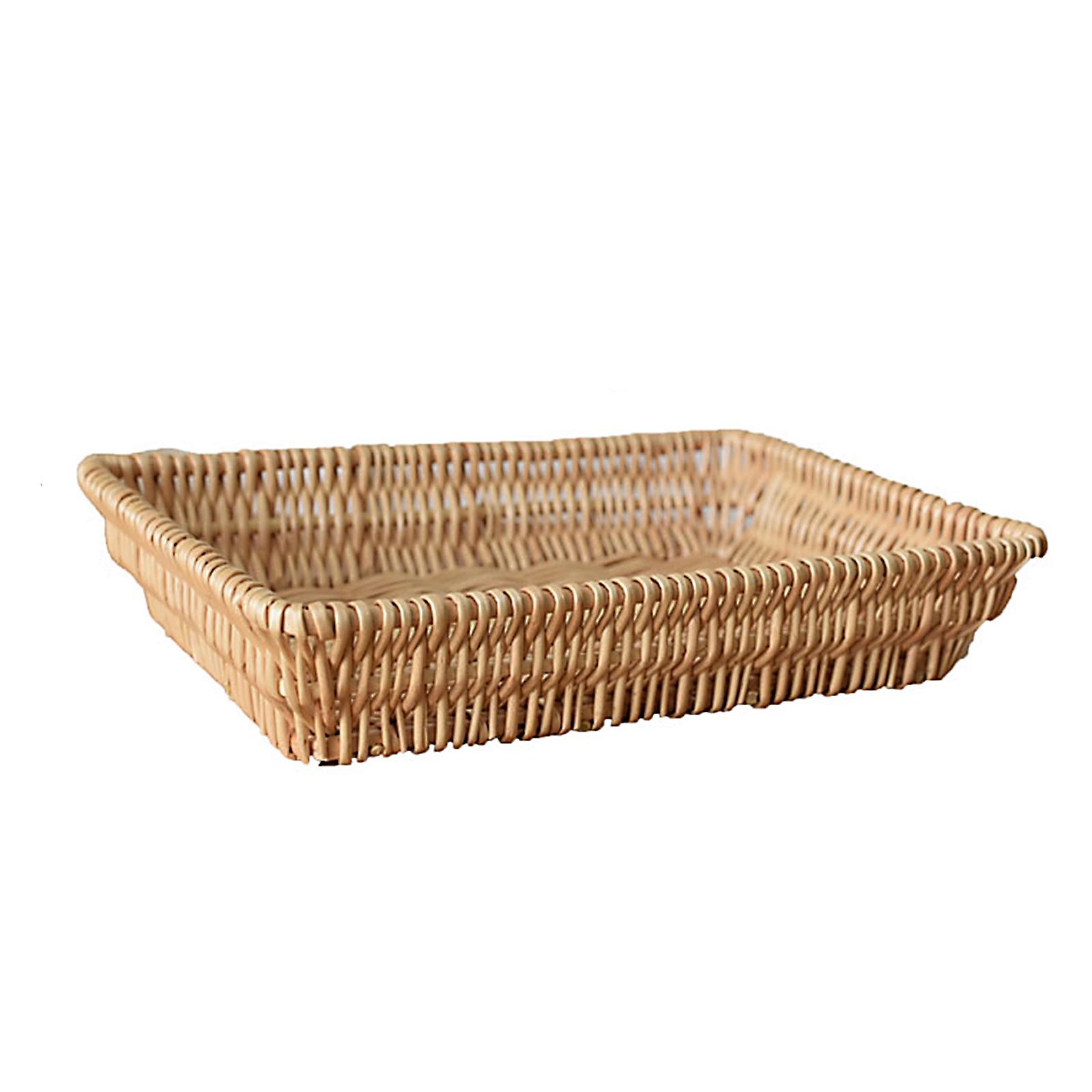 Rattan Storage Frame Storage Basket Snacks Fruit Plate Sundries Weaving Display Basket Bread Basket Weaving Basket ()
