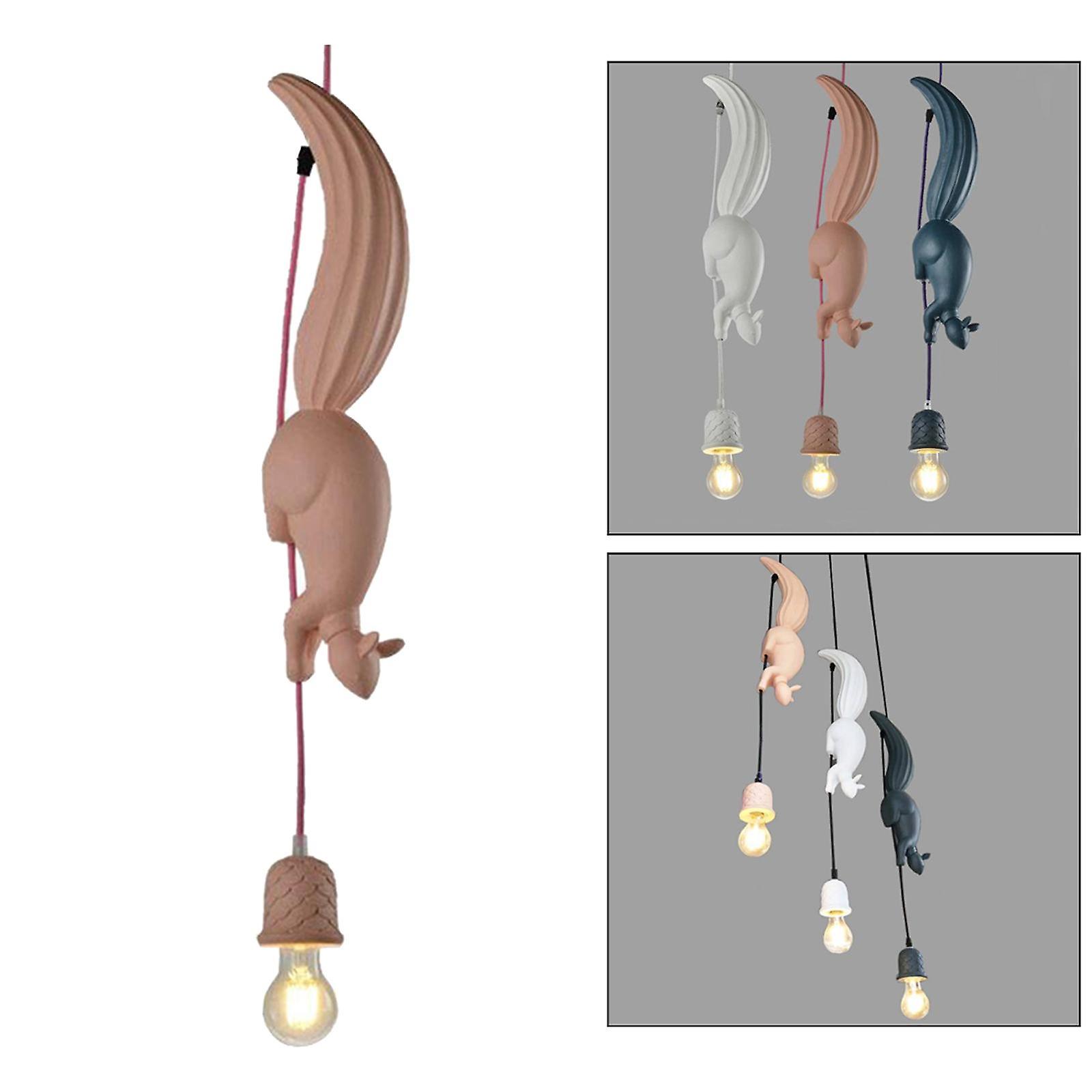 Squirrel Pendant Ceiling Light Hanging Lamp Loft Study Decoration Pink