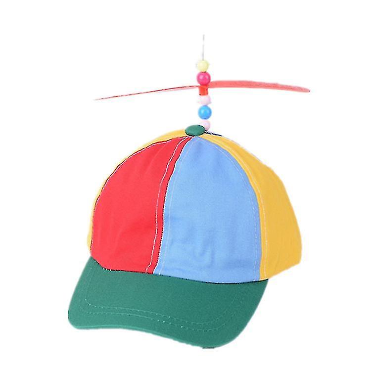 Baseball Cap Fashion Color Bamboo Dragonfly Color Block Baseball Cap Helicopter Propeller Rebound Cap