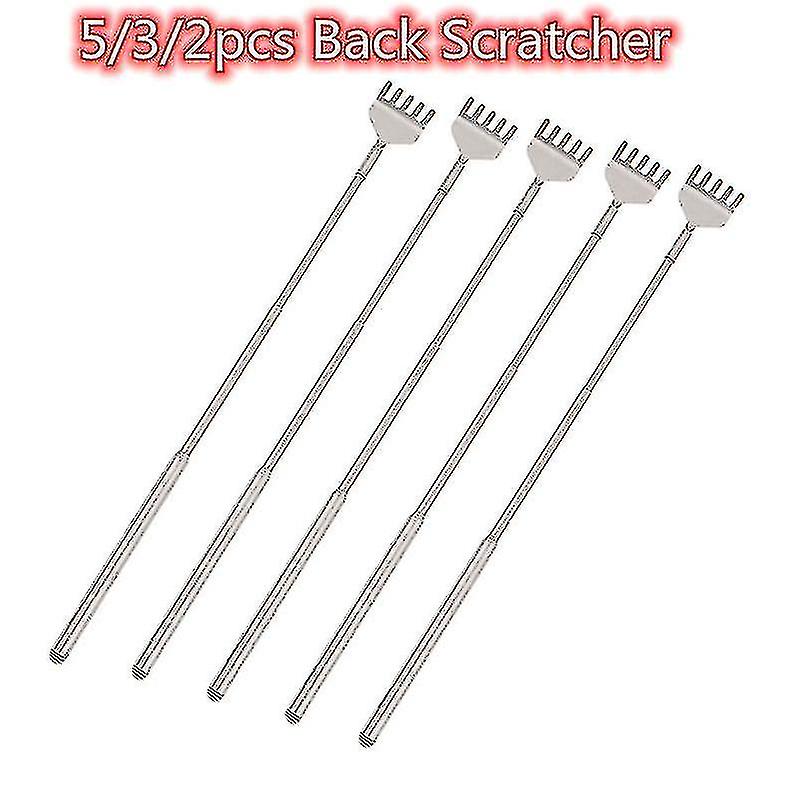 5/3/2pcs Practical Handy Telescopic Back Scratcher Stainless Itch Scratch Back Scratcher Pocket Scratching Massage Tool Dropship