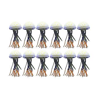 12pcs Sea Moon Simulazione luminosa Medusa all'ingrosso silicone fluorescente luminoso galleggiante pesce