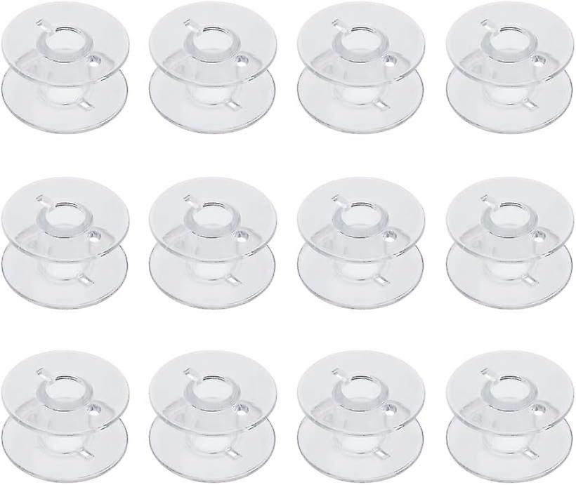 12 Clear Plastic Sewing Machine Bobbins For Various Brands