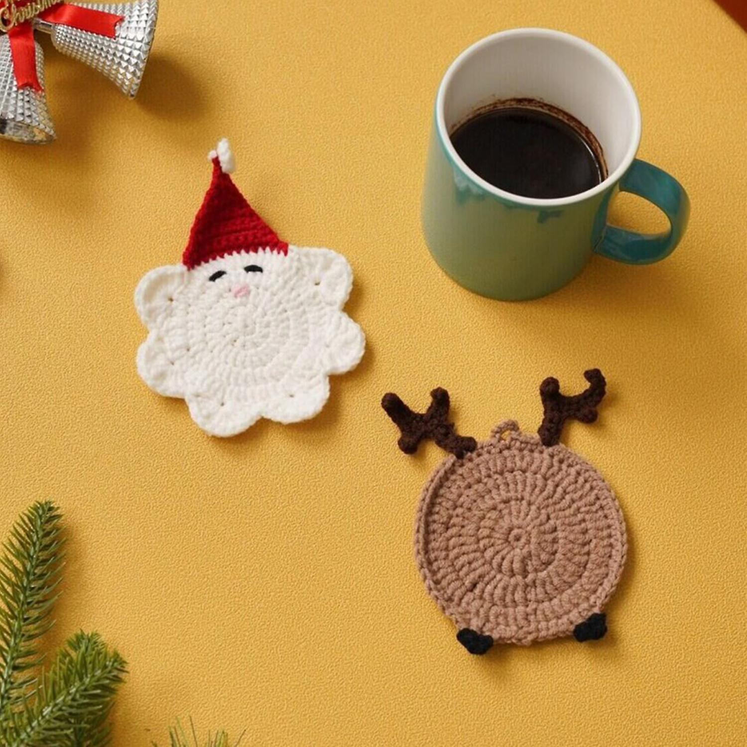 Versatile Handmade Coasters - Cute Wool Turtle, Easy Clean, 4.7 Inches