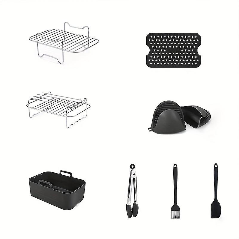 1Set, Air Fryer Accessories Set, Oven Accessories, Air Fryer Tools/rack For Most Dual Basket Air Fryer Models For 7.6-9.6l